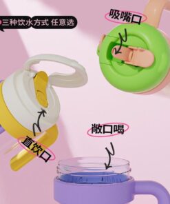 900Ml 30Oz Plastic Tumbler With Handle Straw Handgrip Two Drinking Way Bpa Free Water Bottles - Image 3