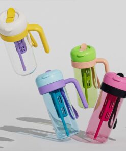 900ml 30oz Plastic Tumbler with Handle Straw Handgrip Two Drinking Way BPA FREE Water Bottles