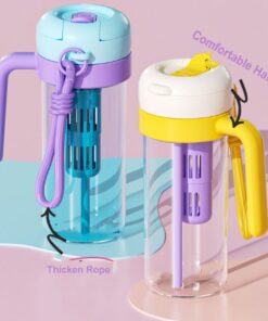 900Ml 30Oz Plastic Tumbler With Handle Straw Handgrip Two Drinking Way Bpa Free Water Bottles - Image 4