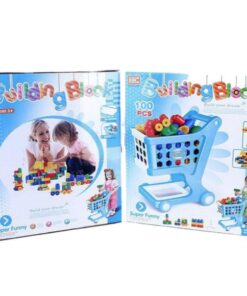 19 inch Mini Shopping Cart with Full Grocery Food Toy Playset for Kids