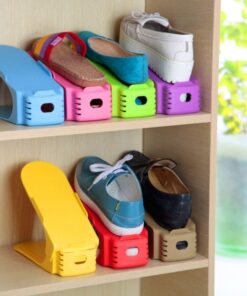Display Rack Shoes Organizer Space-Saving Plastic Storage Rack Multi-color 1Pair