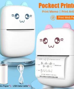 Rechargeable Thermal Mini Printer Cute Photo Label Students Wireless Bluetooth Pocket Pictures Printer