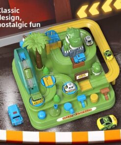 Jungle Dinosaur Challenge Adventure Kids Educational Plastic Puzzle Sliding Car Track Toy - Image 2