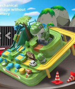 Jungle Dinosaur Challenge Adventure Kids Educational Plastic Puzzle Sliding Car Track Toy - Image 3