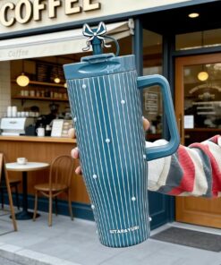Sitarayuri Fancy Bow Grey Lined Insulated Tumbler 1.2L Stainless Steel - Image 2