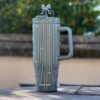 Sitarayuri Fancy Bow Grey Lined Insulated Tumbler 1.2L Stainless Steel