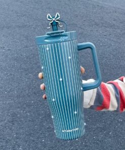 Sitarayuri Fancy Bow Grey Lined Insulated Tumbler 1.2L Stainless Steel - Image 3
