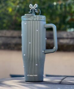 SITARAYURI Fancy Bow Grey Lined Insulated Tumbler 1.2L Stainless Steel