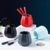 Luxury Ceramic Fruit Fork Set Stainless Steel Pick