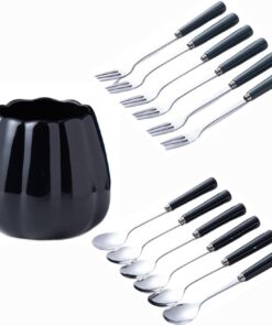Luxury Ceramic Fruit Fork Set Stainless Steel Pick - Image 4