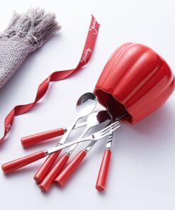 Luxury Ceramic Fruit Fork Set Stainless Steel Pick - Image 5