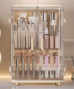 Acrylic Cosmetics Storage Box Large-Capacity Dust-Proof Desktop Dressing Table Luxury Makeup Box - Image 2
