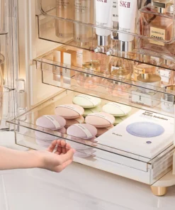 Acrylic Cosmetics Storage Box Large-Capacity Dust-Proof Desktop Dressing Table Luxury Makeup Box - Image 5
