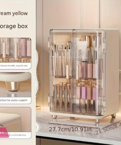 Acrylic Cosmetics Storage Box Large-Capacity Dust-Proof Desktop Dressing Table Luxury Makeup Box - Image 7