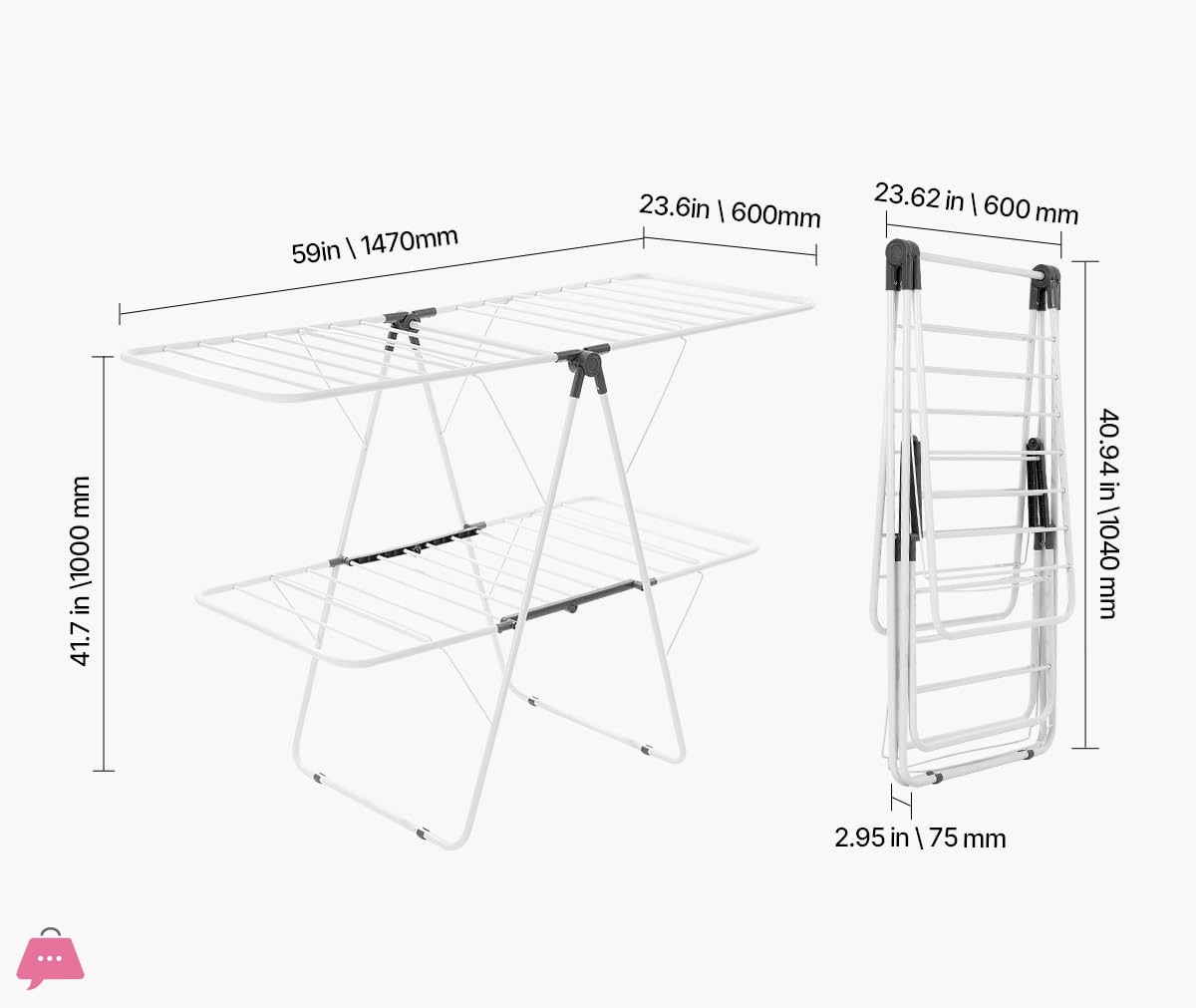 danny-home-2-tier-foldable-clothes-dryer-rack