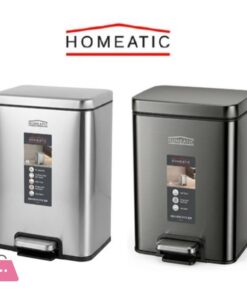 Homeatic Stainless Steel Square Pedal Bin 20 Litre (Hydrolic)