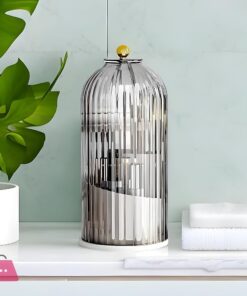 Makeup Brush Holder With Lid 360 Rotating Makeup Organizer - Image 4