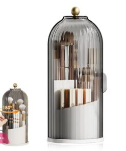 Makeup Brush Holder With Lid 360 Rotating Makeup Organizer - Image 5
