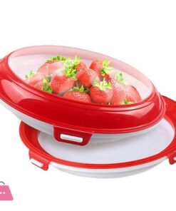 Round Food Preservation Tray Reusable Stackable Food Container Food Sealed Tray
