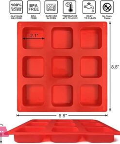 Silicone Brownie Pan 9 Cavity Square Baking Pan Perfect for Brownies