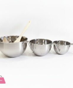 Stainless Steel Mixing Bowls with Handle Pour Spouts & Measurement Marks With Free Spatula - 1 Liter