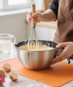 Stainless Steel Mixing Bowls With Handle Pour Spouts &Amp; Measurement Marks With Free Spatula - Image 7