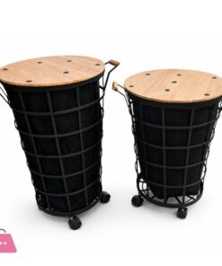 Touch Wood Modern Laundry Basket With Wooden Lid - Image 5
