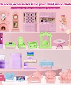 Villa Kids Doll House Playset 3-Story Princess Dream Home 258Pcs With Slide Balcony And Garden For Girls Ages 3+ - Image 6