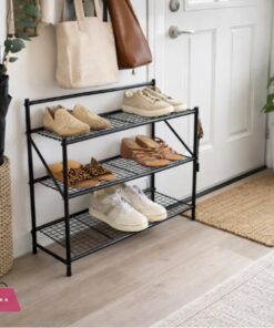 Danny Home 3-Tier Folding Shoe Rack – Space-Saving Shoe Organizer