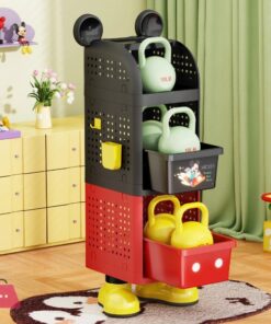 Disney Mickey Mouse School Bag Storage Llockers Freestanding Bokshelves And Mmovable Trolley Shelves