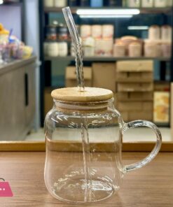 Glass Tumbler with Straw and Lid Drinking Glasses Iced Coffee Cup Glass for Smoothie Soda Tea