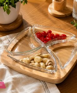 Billi 4-Pieces GW-310 Appetizer Server With Woody Tray Thailand Made