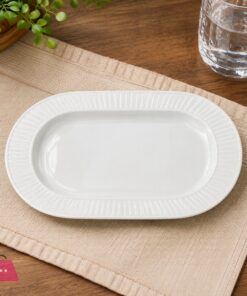 Danny Home Ceramic Oval Porcelain Plate 1 Pcs 13.5 Inch