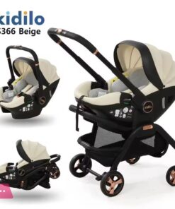 Kidilo 3 In 1 Baby Stroller &Amp; Car Seat Travel System – Reversible Luxury Pram For Newborn To Toddler - S366 9 Kidilo 3 In 1 Baby Stroller &Amp; Car Seat Travel System – Reversible Luxury Pram For Newborn To Toddler - S366 - Image 3
