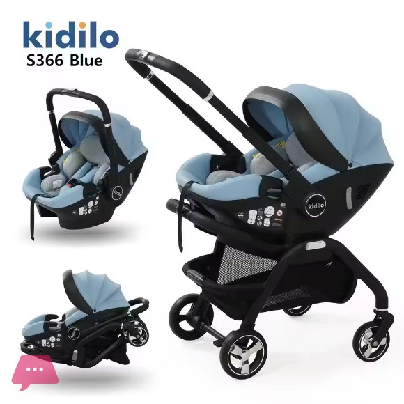 Kidilo 3 In 1 Baby Stroller &Amp; Car Seat Travel System – Reversible Luxury Pram For Newborn To Toddler - S366 6 Kidilo 3 In 1 Baby Stroller &Amp; Car Seat Travel System – Reversible Luxury Pram For Newborn To Toddler - S366 - Image 4