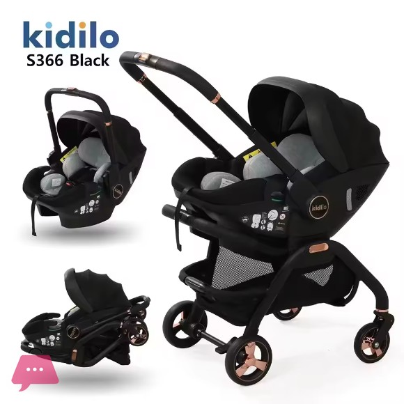 Kidilo 3 In 1 Baby Stroller &Amp; Car Seat Travel System – Reversible Luxury Pram For Newborn To Toddler - S366 7 Kidilo 3 In 1 Baby Stroller &Amp; Car Seat Travel System – Reversible Luxury Pram For Newborn To Toddler - S366 - Image 5