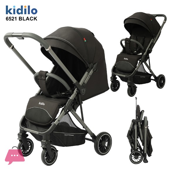 Kidilo Baby Stroller Lightweight Pram 5-Point Harness Foldable Travel Stroller - 6521