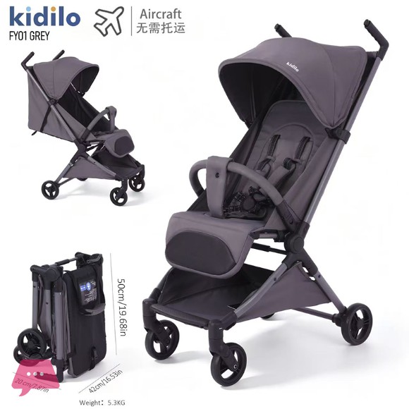 Kidilo Cabin Approved Travel Lightweight Ultra Compact Fold Baby Stroller - Fy01