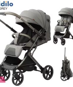 Kidilo Lightweight Baby Stroller Foldable Shock Absorption Travel Stroller With Adjustable Handle - D9