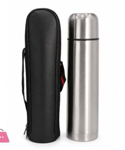 Sports Stainless Steel Water Bottle with Leather Pouch 1000-ML