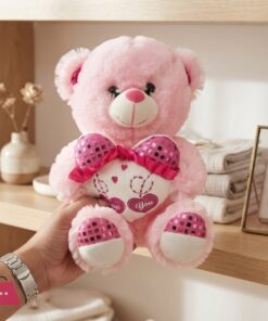 Teddy Bear with Heart Love You Pillow 12 Inch