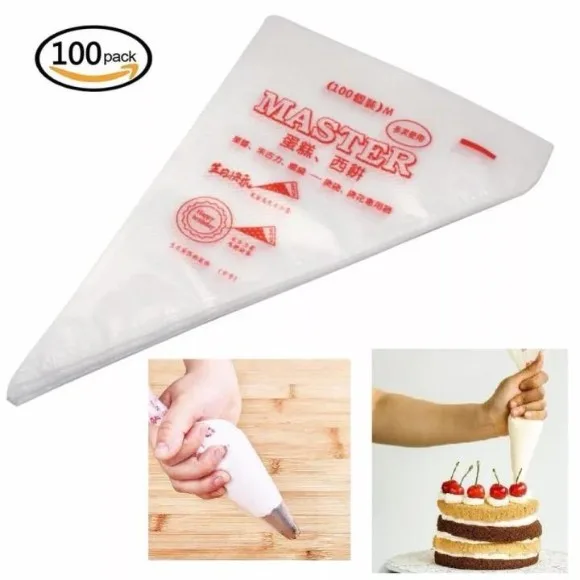 100 PCS Decorating Icing Piping Bag Disposable (Small)