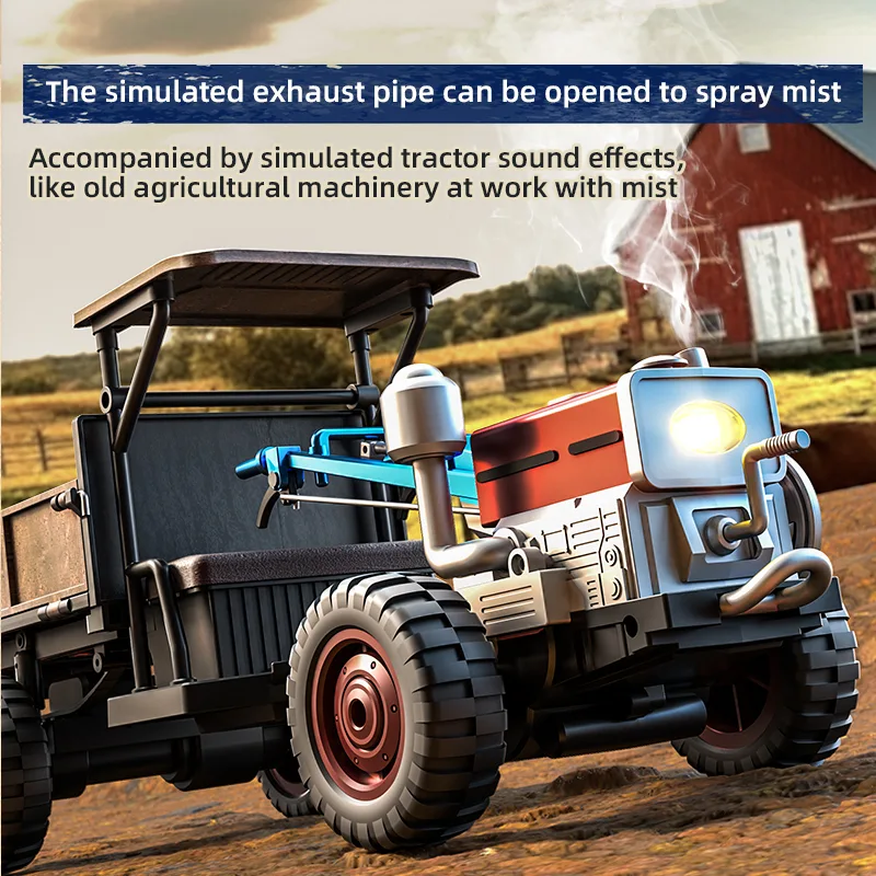 2.4GHz RC 4WD Tractor Model With Smoke Fully Proportional 4WD Simulation Tractor