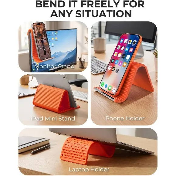 2026 Airplane Phone Holder, Flexible Silicone Portable Phone Stand