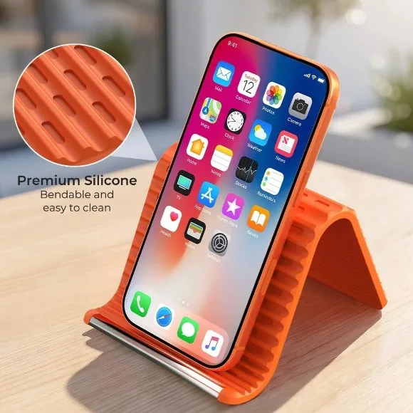 2026 Airplane Phone Holder, Flexible Silicone Portable Phone Stand