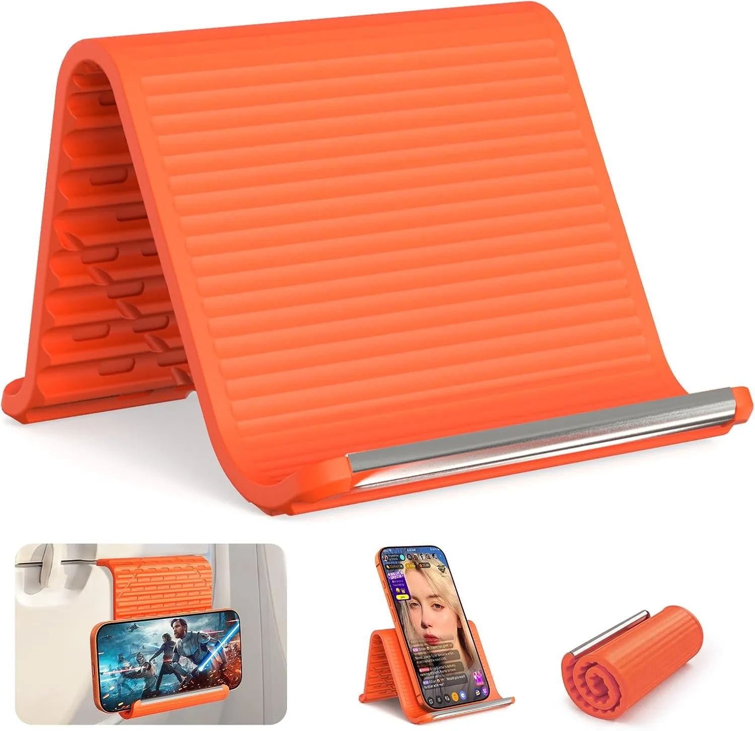 2026 Airplane Phone Holder, Flexible Silicone Portable Phone Stand