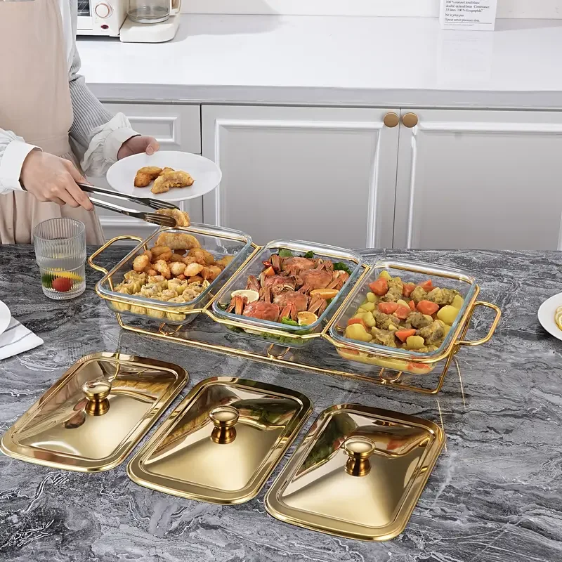 insulated food buffet with multiple compartments alcohol stove for heating food warming buffet supplies for camping and picnics kitchen tools cooking equipment barbecue tools and accessories intended for cooking Product details 1