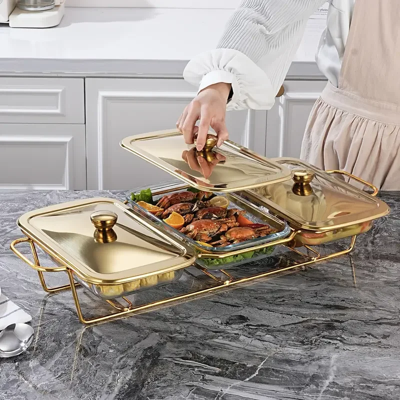 insulated food buffet with multiple compartments alcohol stove for heating food warming buffet supplies for camping and picnics kitchen tools cooking equipment barbecue tools and accessories intended for cooking Product details 3