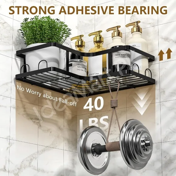 5-Piece Black Metal Wire Shower Caddy Organizer Set