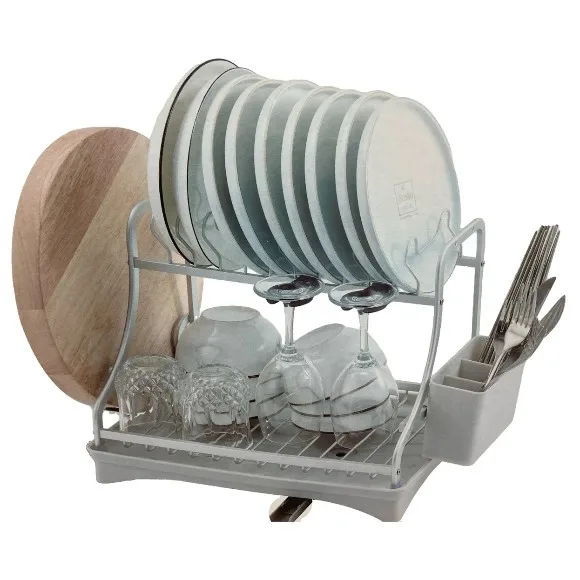 Style House Aluminium Dish Rack with Plastic Tray and Spout